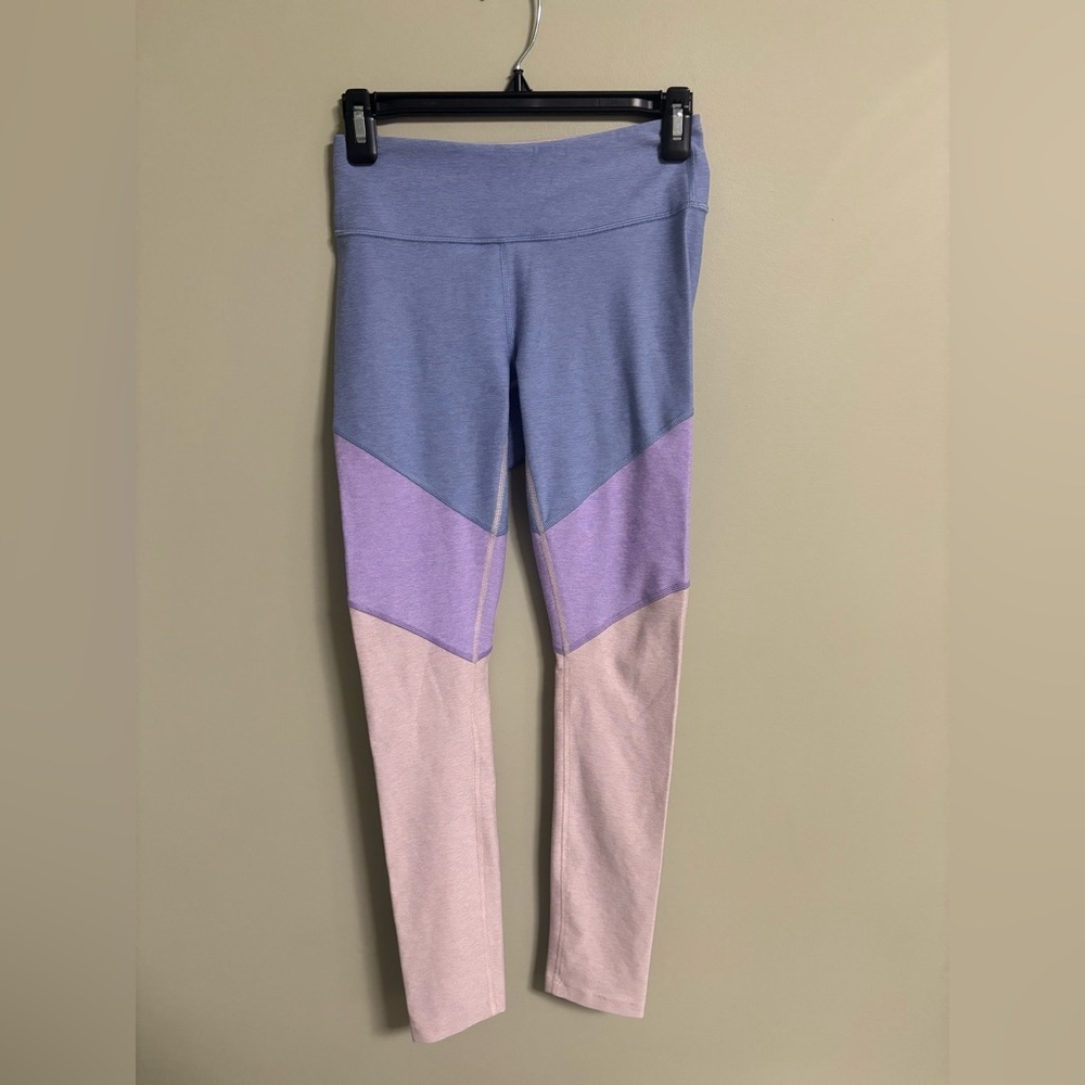 Outdoor Voices Athletic Leggings Size XS Yoga  Color Block Blue Purple Pink